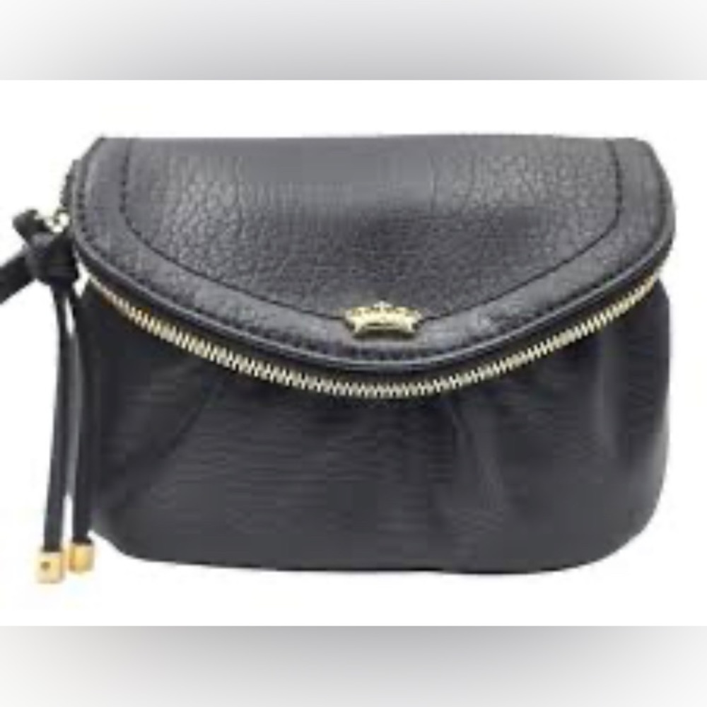 Juicy Couture Wristlet Clutch Black with Hot‎ Pink Interior